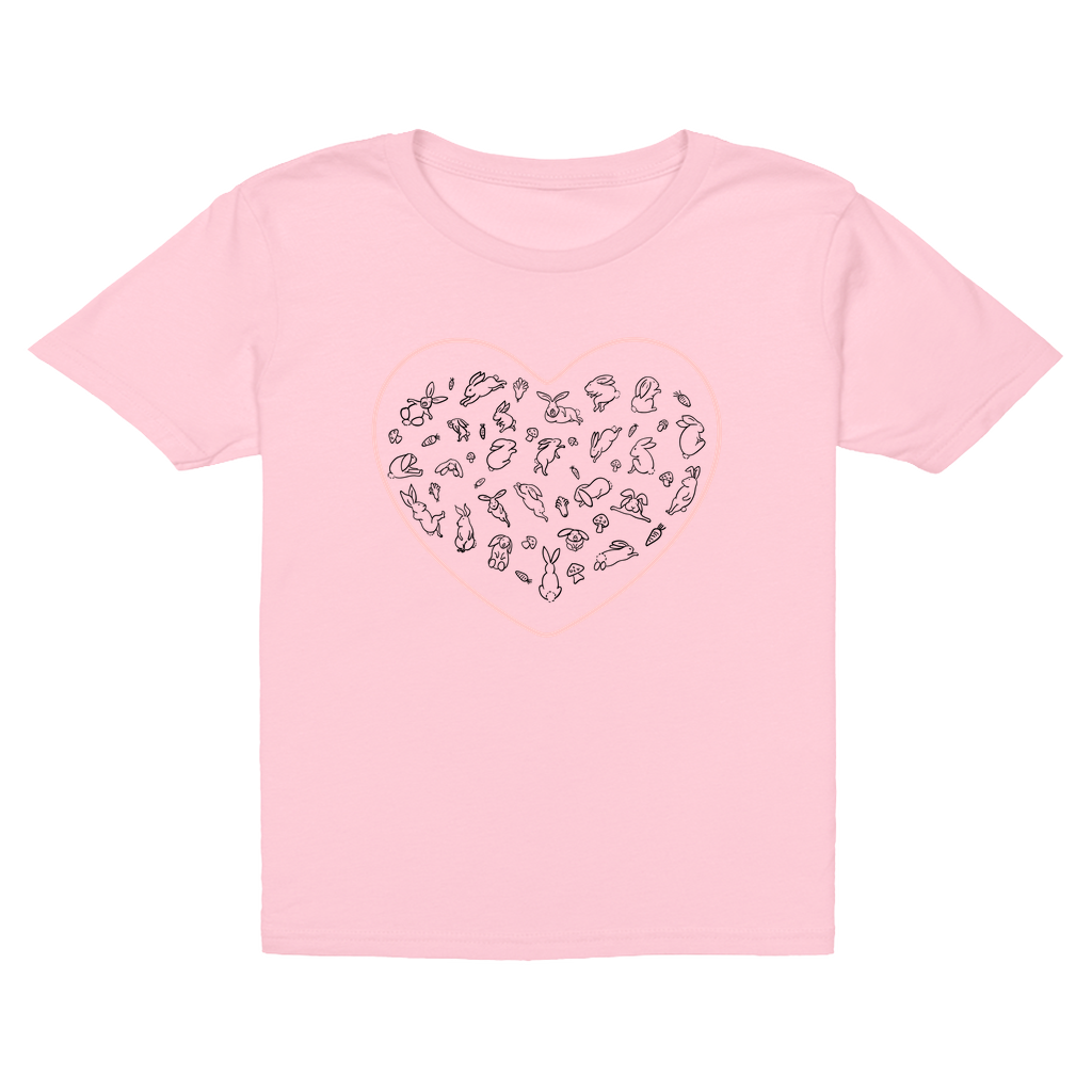 Heart Pink Bunny Minimalist T-Shirt (Youth Size)