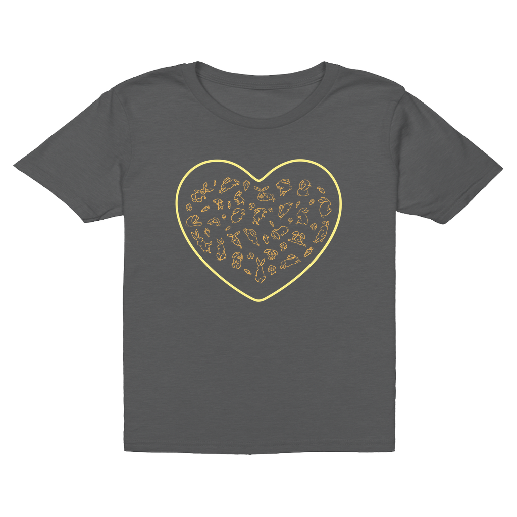 Heart Yellow Bunny Minimalist T-Shirt (Youth Size)