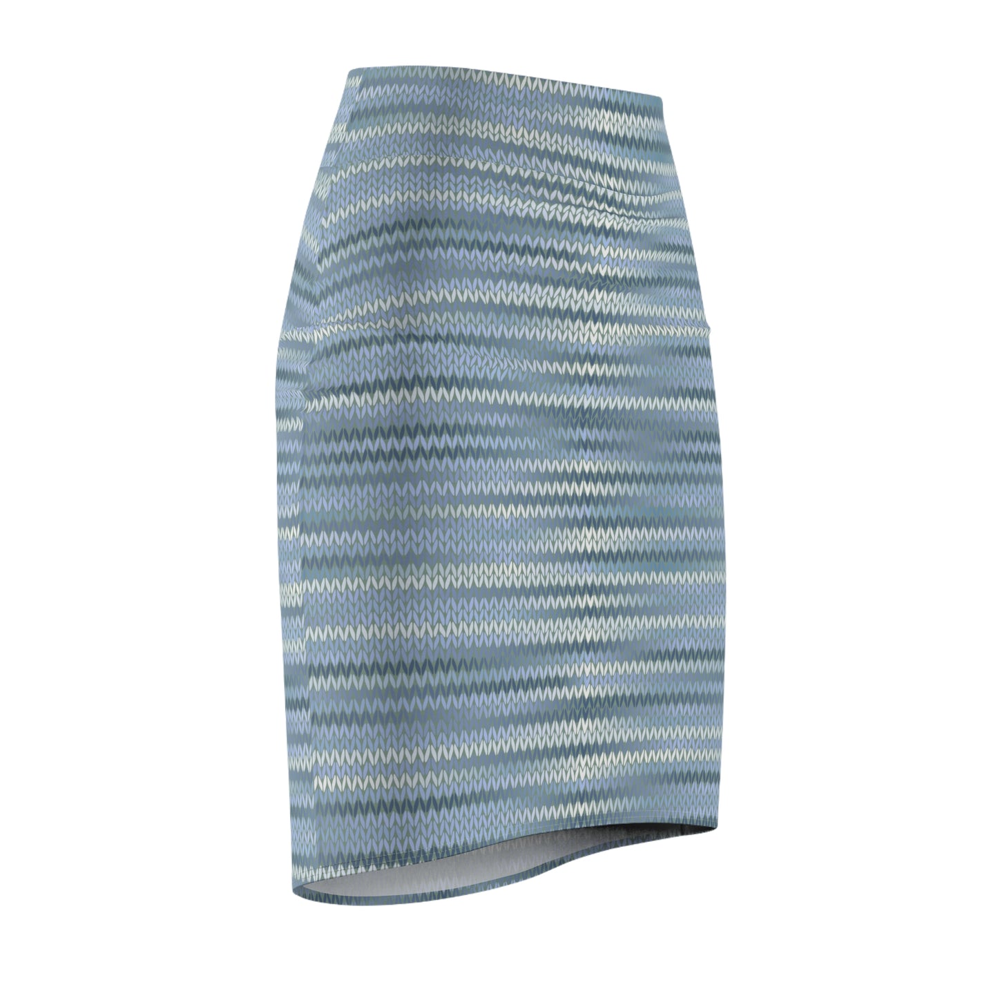 Vintage Retro Classic Blue Silver Weave Pencil Skirt