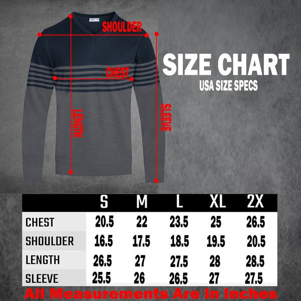 Vintage Style Mens Knit V-Neck Pullover Sweater