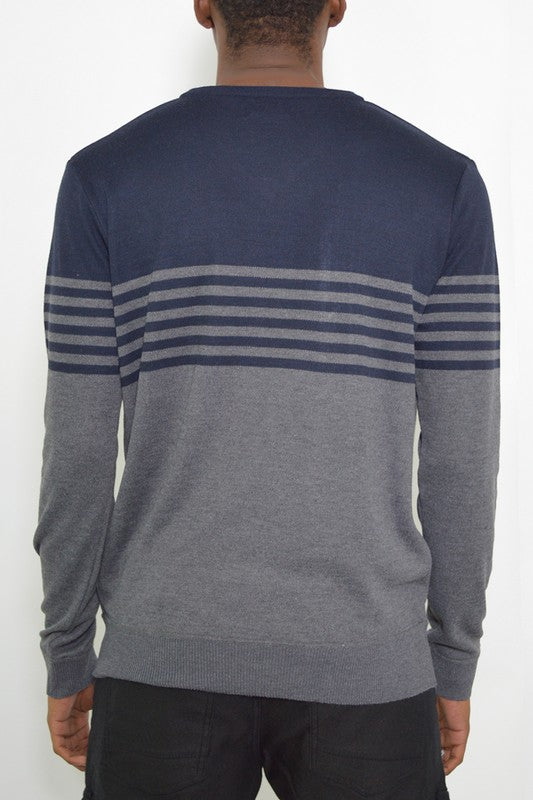 Vintage Style Mens Knit V-Neck Pullover Sweater