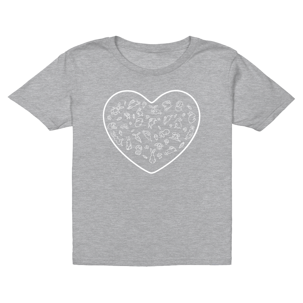 Heart White Bunny Minimalist T-Shirts (Youth Size)