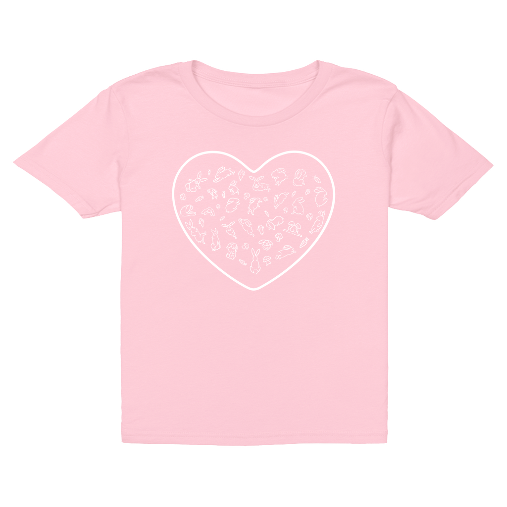 Heart White Bunny Minimalist T-Shirts (Youth Size)