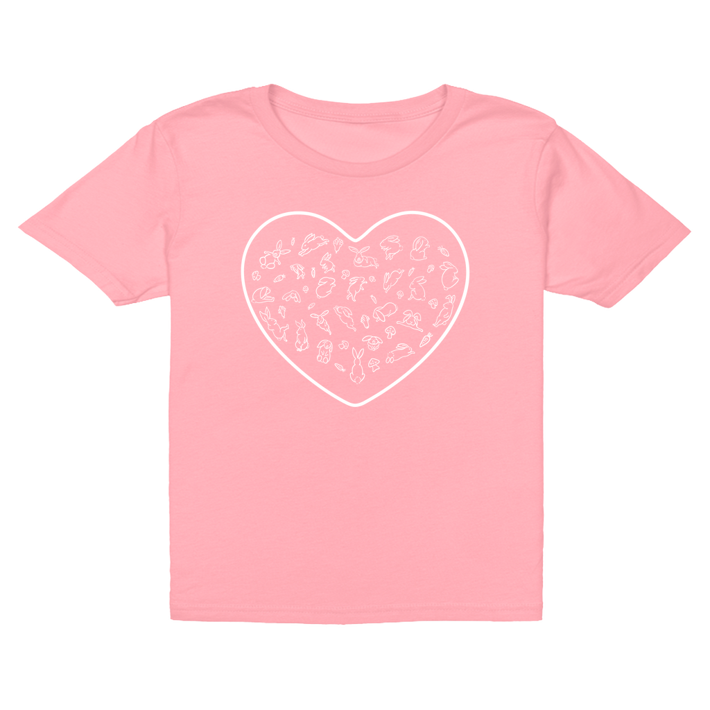 Heart White Bunny Minimalist T-Shirts (Youth Size)