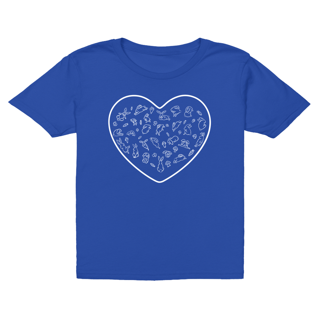 Heart White Bunny Minimalist T-Shirts (Youth Size)