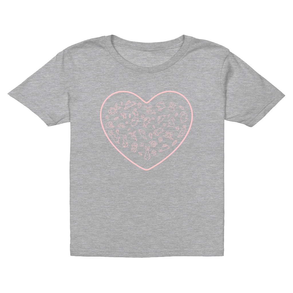 Heart Pink Bunny Minimalist T-Shirt (Youth Sizes)