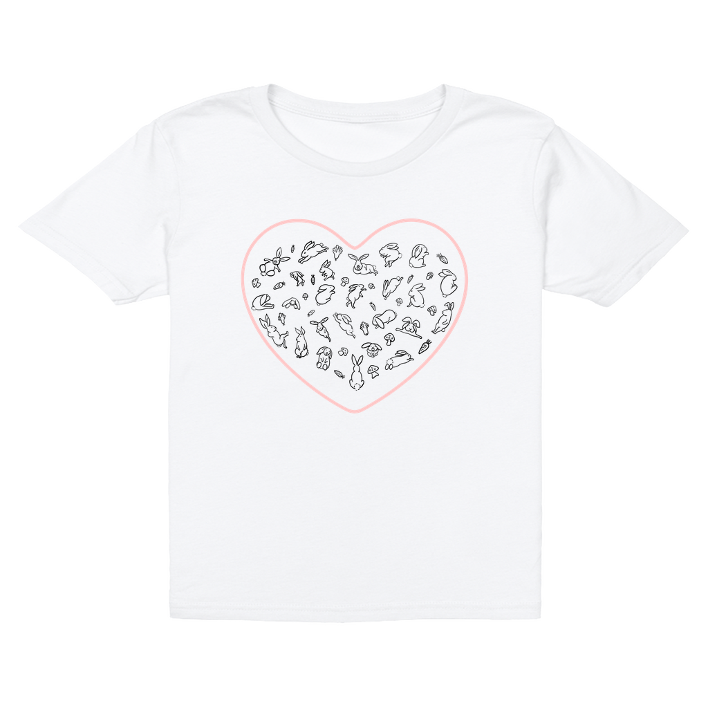 Heart Pink Bunny Minimalist T-Shirt (Youth Size)