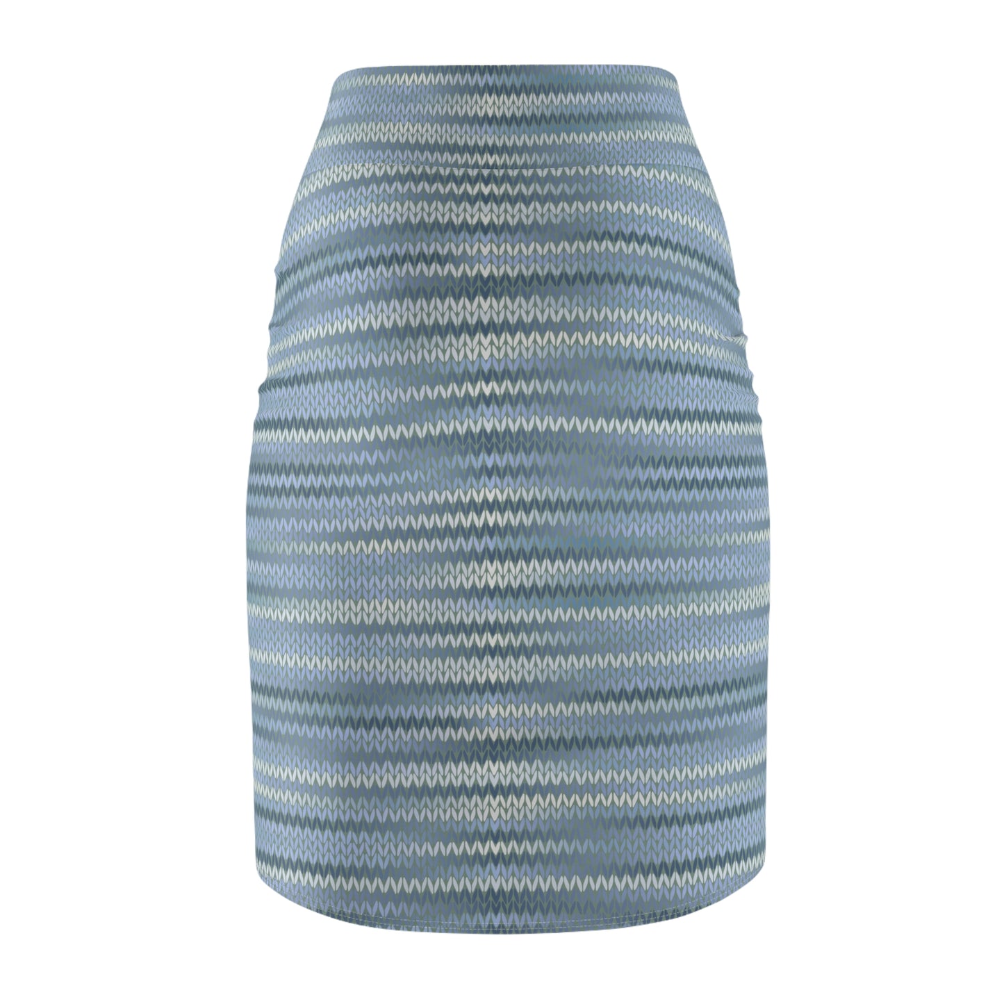 Vintage Retro Classic Blue Silver Weave Pencil Skirt