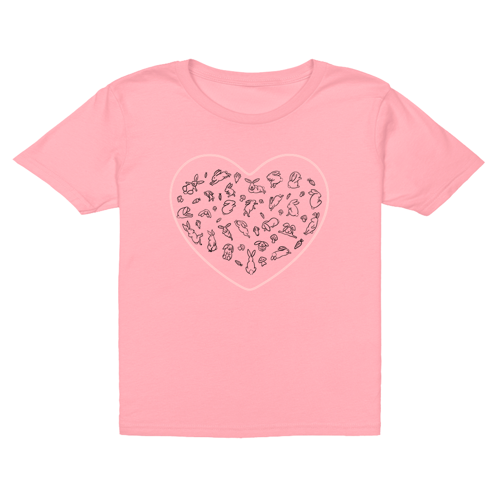 Heart Pink Bunny Minimalist T-Shirt (Youth Size)