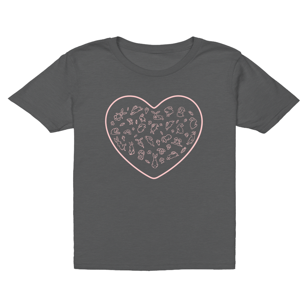 Heart Pink Bunny Minimalist T-Shirt (Youth Sizes)