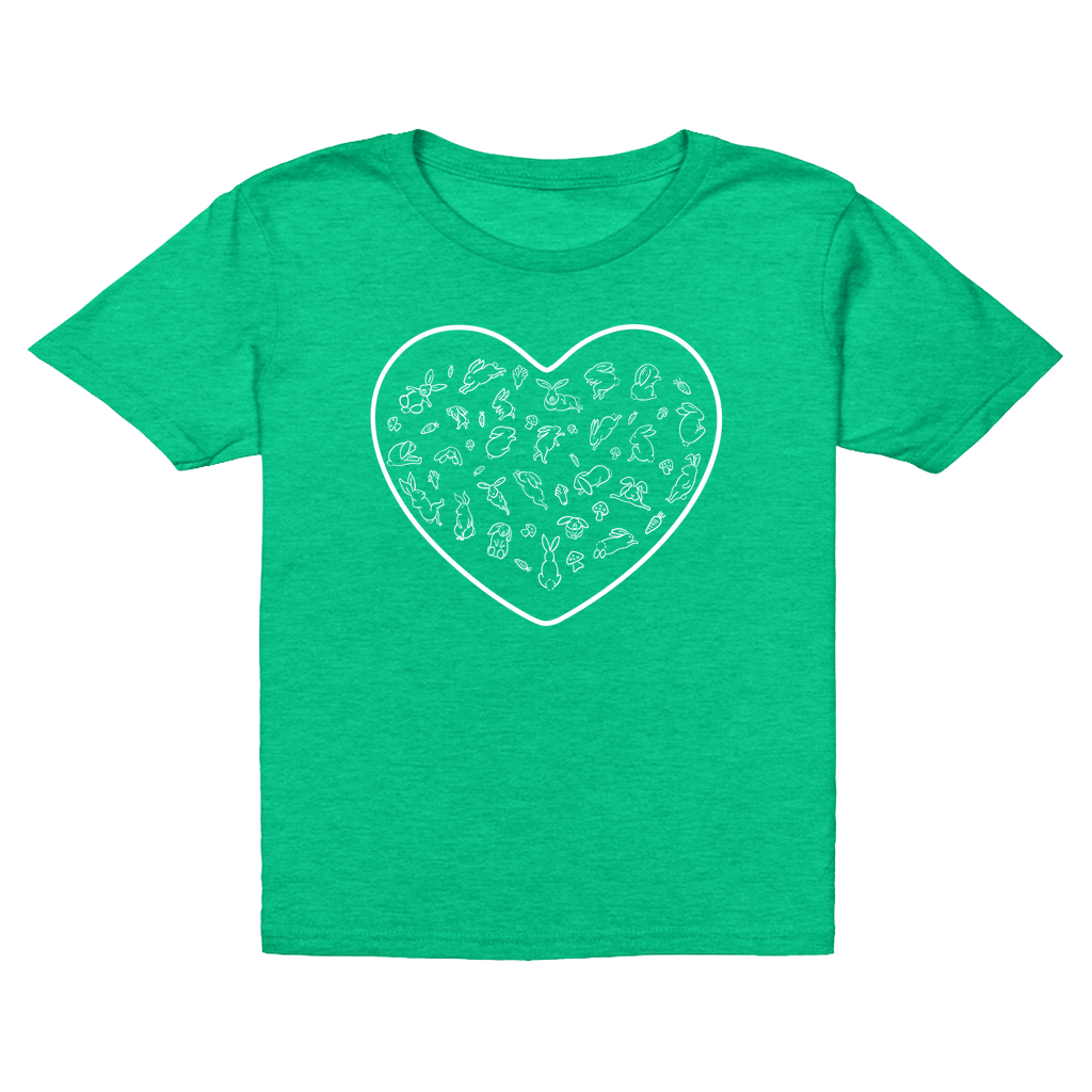 Heart White Bunny Minimalist T-Shirts (Youth Size)