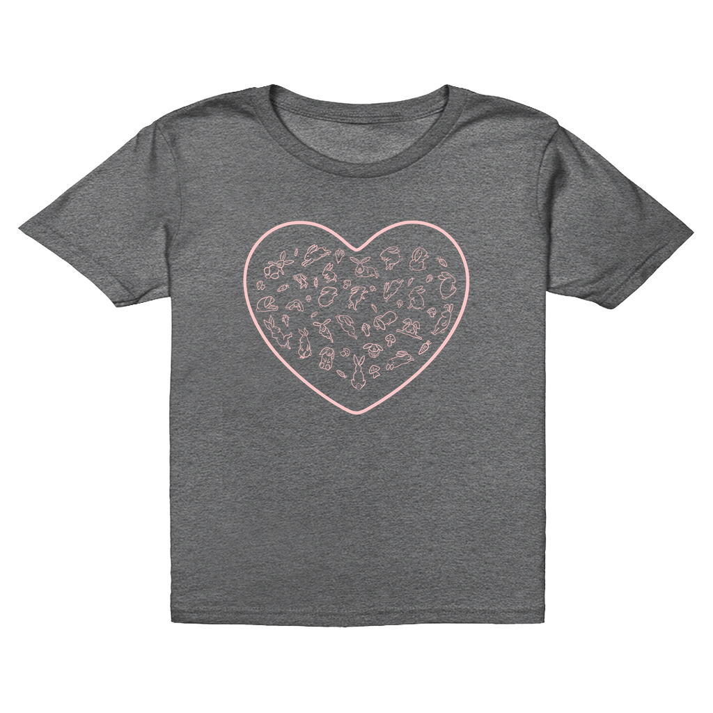 Heart Pink Bunny Minimalist T-Shirt (Youth Sizes)
