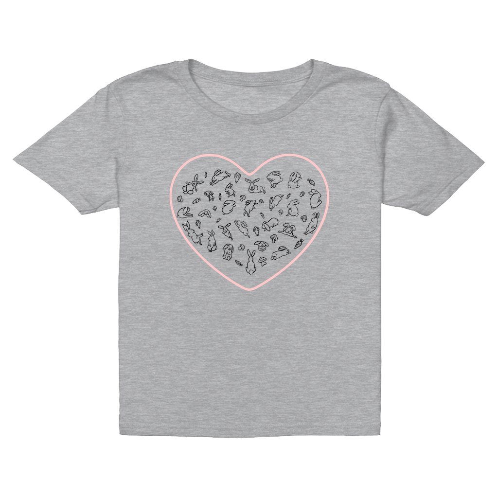 Heart Pink Bunny Minimalist T-Shirt (Youth Size)
