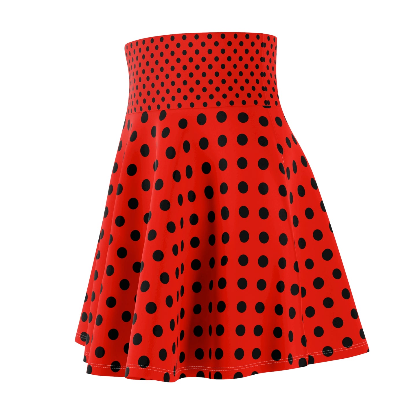 Scarlet Dots Women's Red and Black Polka Dot Skater Skirt