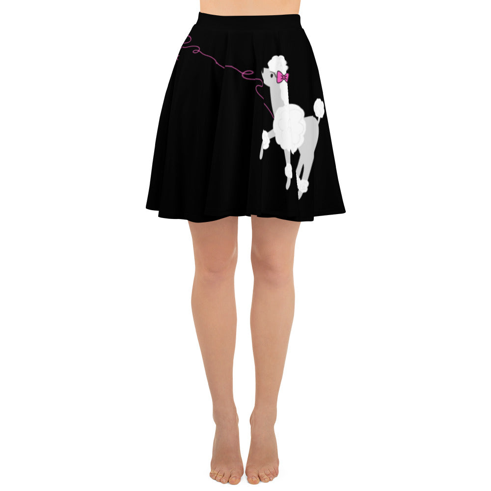 Retro Vintage Black Poodle Skater Skirt 50s Style