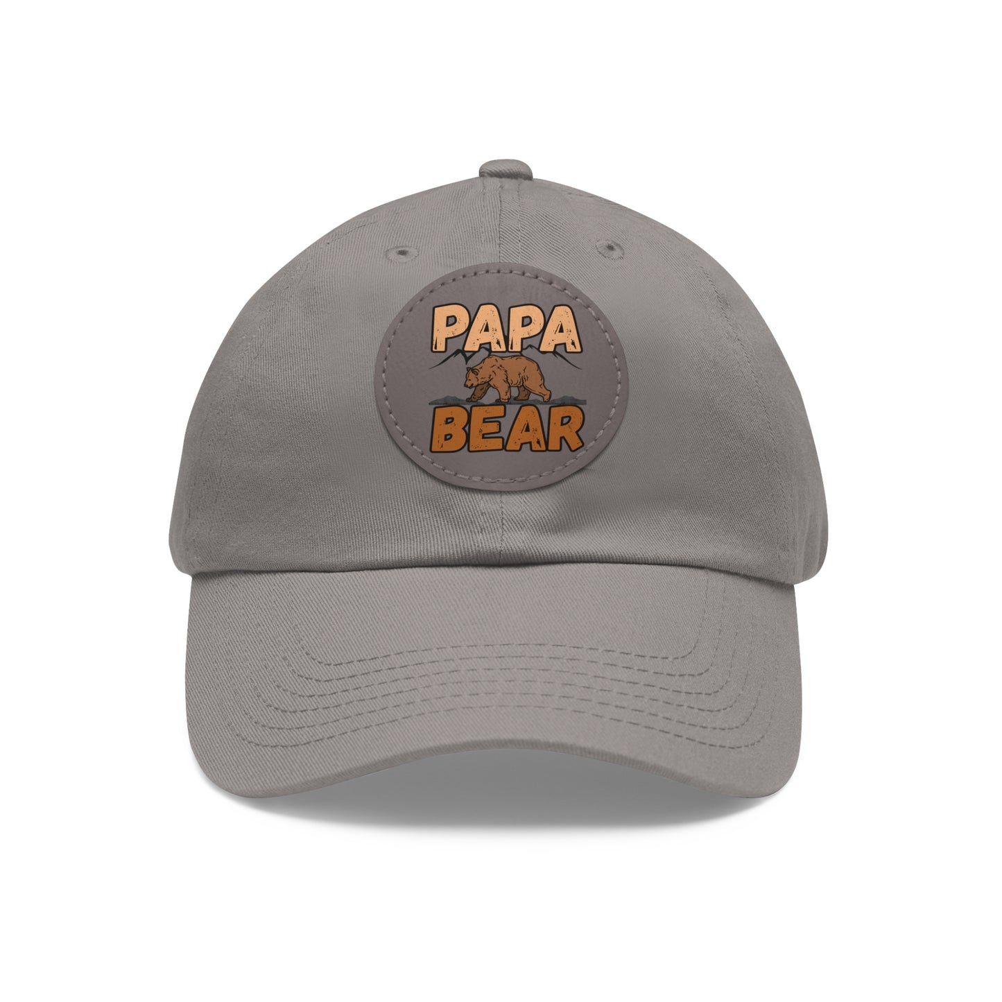 Papa Bear Dad Hat with Leather Patch