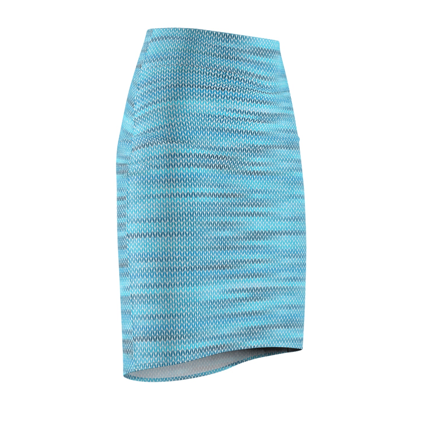 Vintage Retro Classic Blue Weave  Pencil Skirt