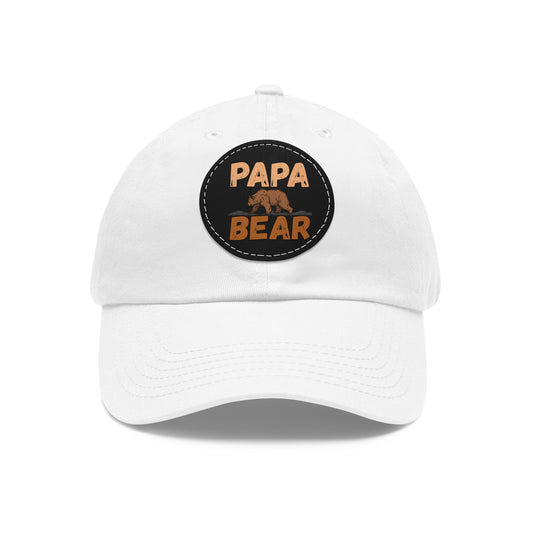 Papa Bear Dad Hat with Leather Patch