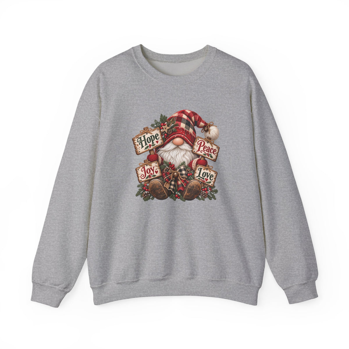 Hope, Peace, Joy & Love Christmas Gnome Sweatshirt