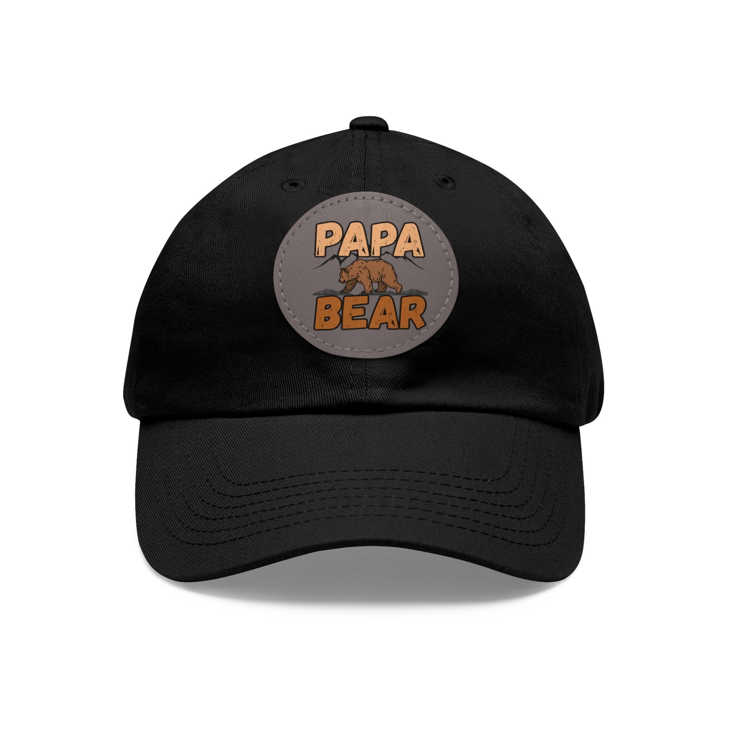 Papa Bear Dad Hat with Leather Patch