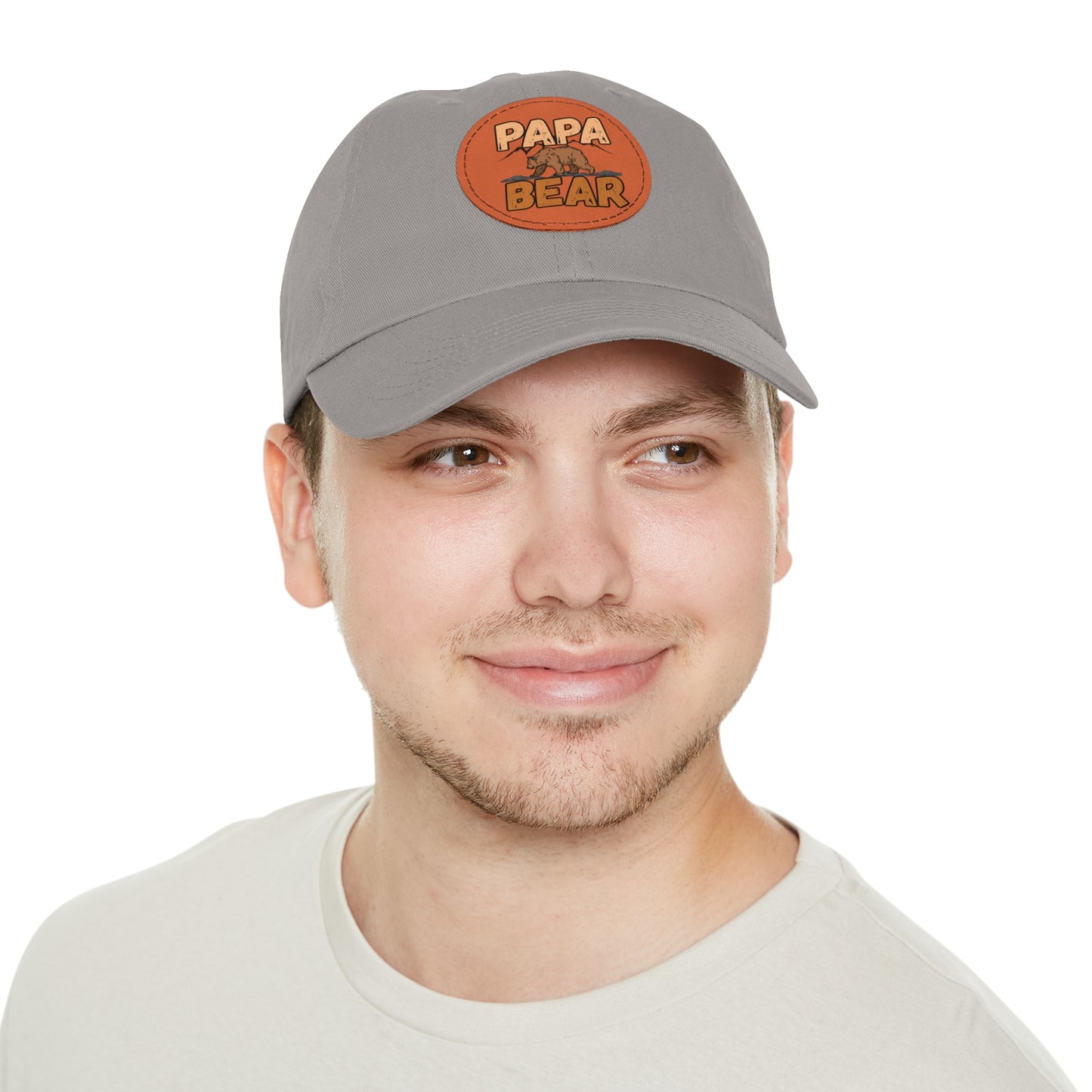 Papa Bear Dad Hat with Leather Patch