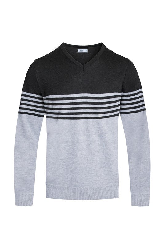 Vintage Style Mens Knit V-Neck Pullover Sweater