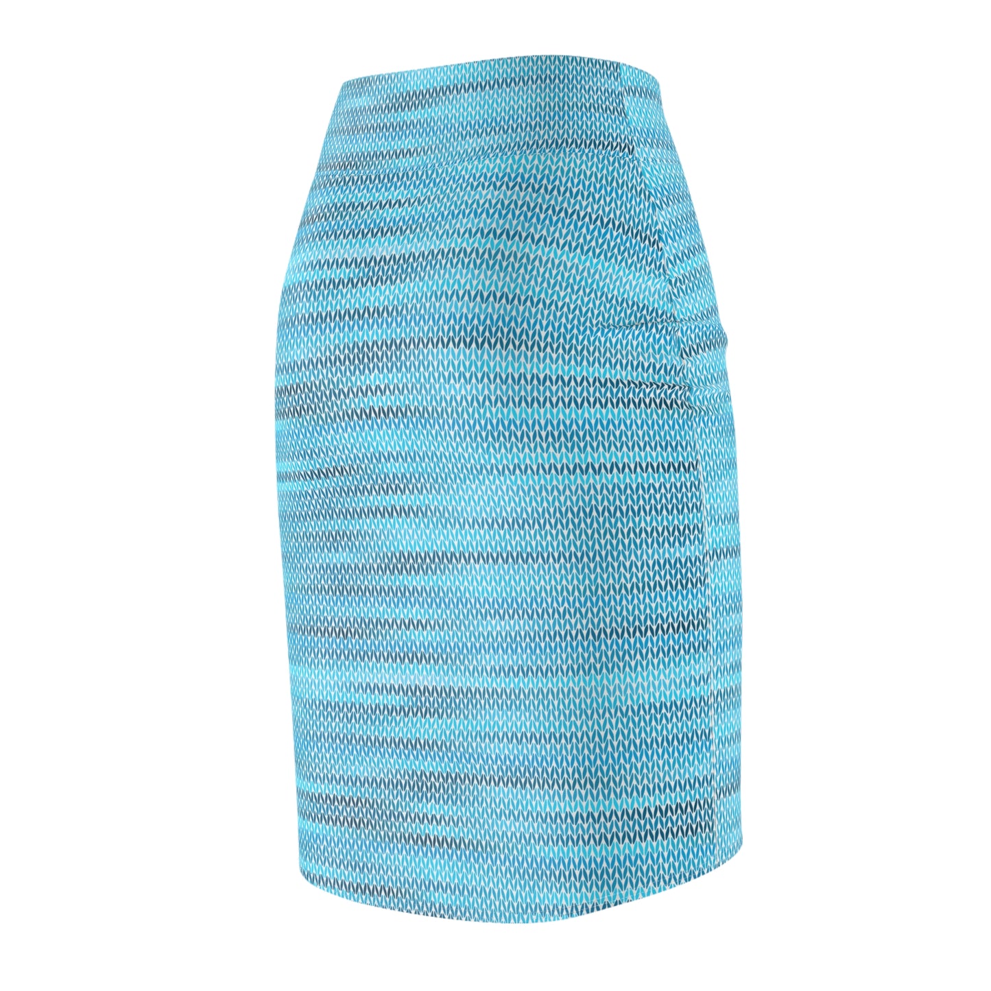 Vintage Retro Classic Blue Weave  Pencil Skirt