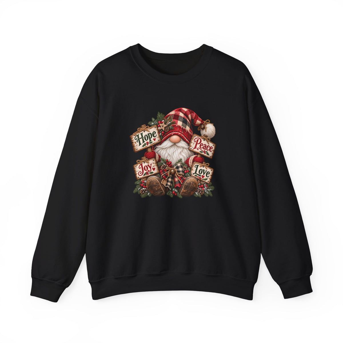 Hope, Peace, Joy & Love Christmas Gnome Sweatshirt