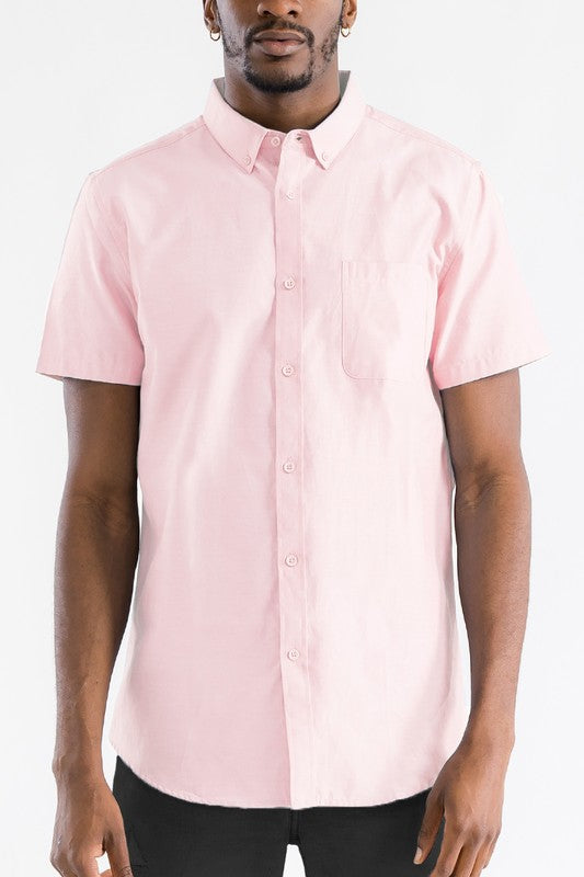 Men's Casual Short Sleeve Solid Shirts