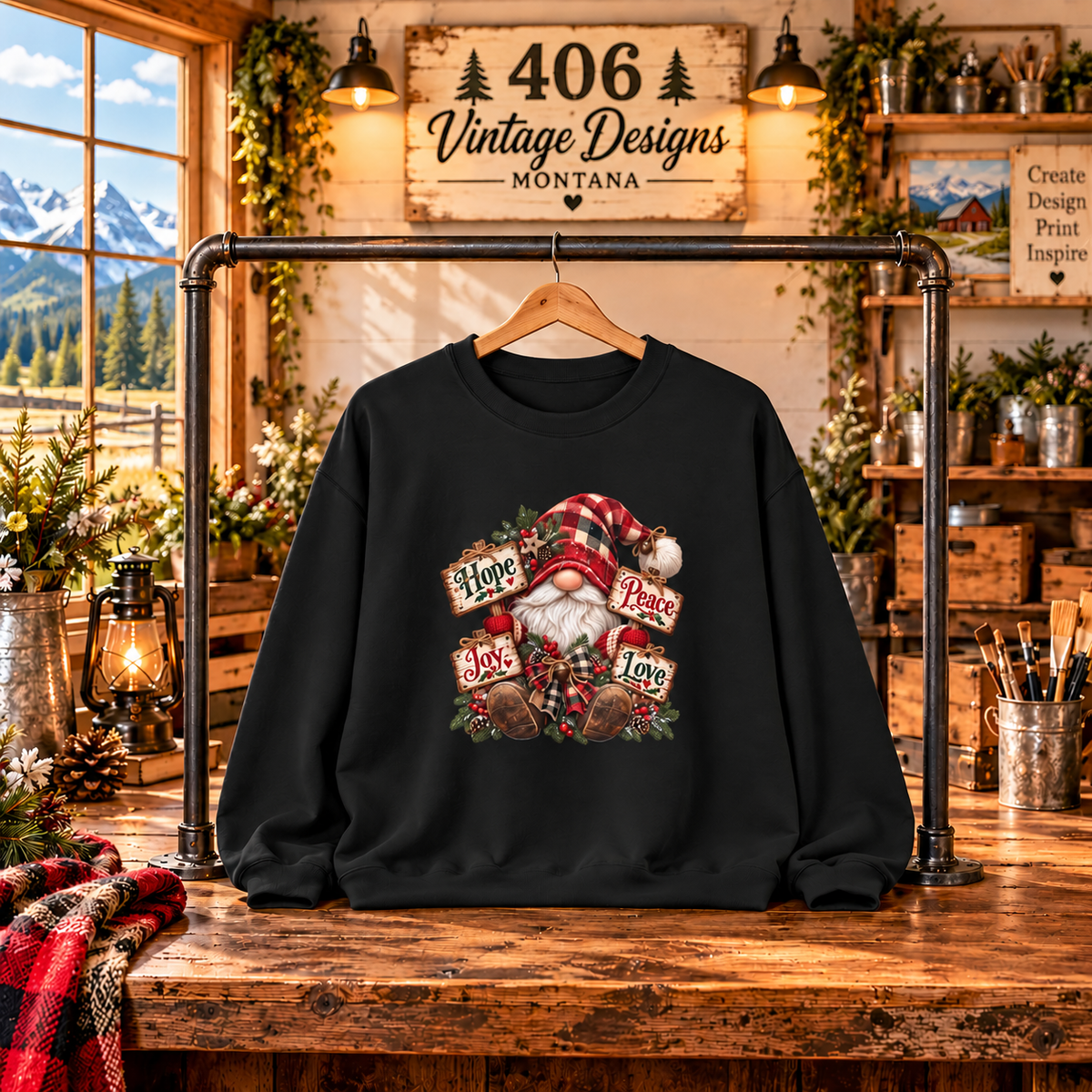 Hope, Peace, Joy & Love Christmas Gnome Sweatshirt
