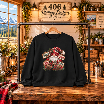 Hope, Peace, Joy & Love Christmas Gnome Sweatshirt