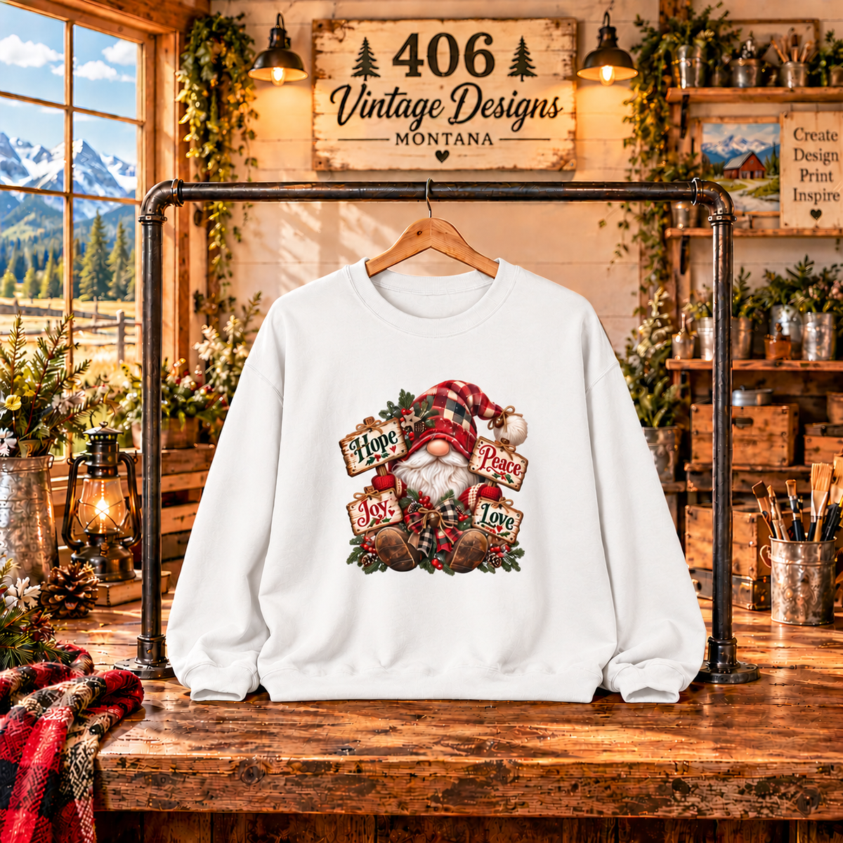 Hope, Peace, Joy & Love Christmas Gnome Sweatshirt