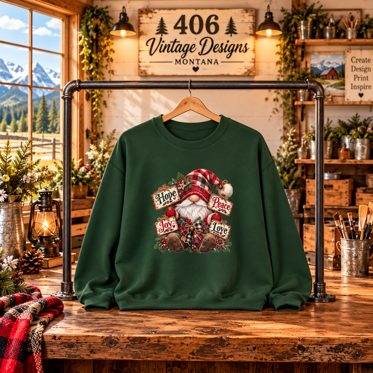 Hope, Peace, Joy & Love Christmas Gnome Sweatshirt