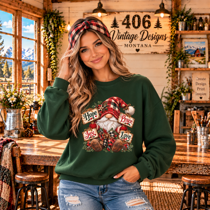 Hope, Peace, Joy & Love Christmas Gnome Sweatshirt