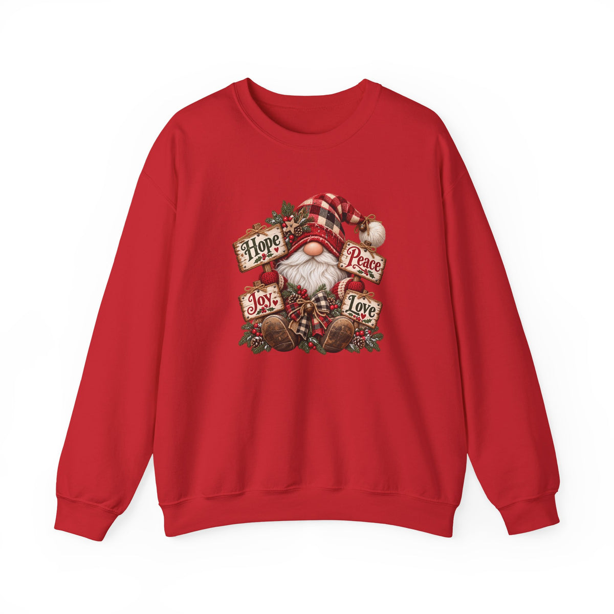 Hope, Peace, Joy & Love Christmas Gnome Sweatshirt