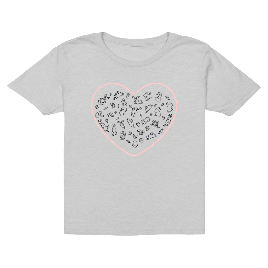 Heart Pink Bunny Minimalist T-Shirt (Youth Size)