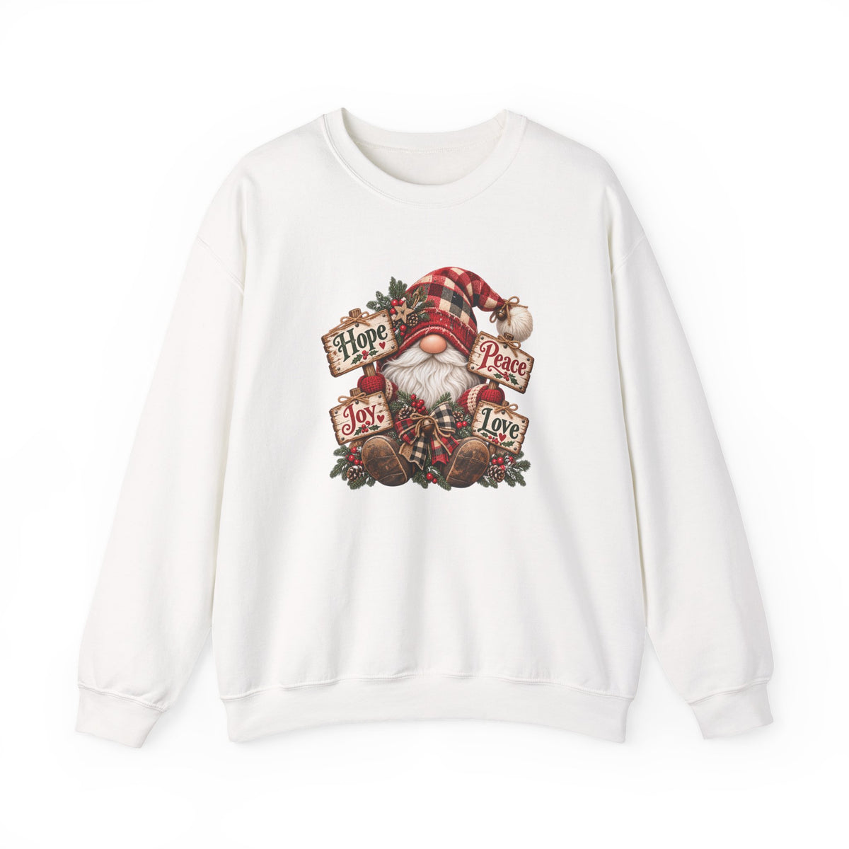 Hope, Peace, Joy & Love Christmas Gnome Sweatshirt