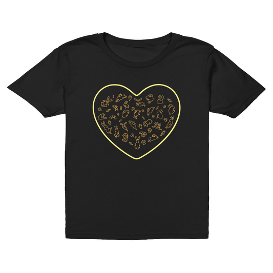 Heart Yellow Bunny Minimalist T-Shirt (Youth Size)