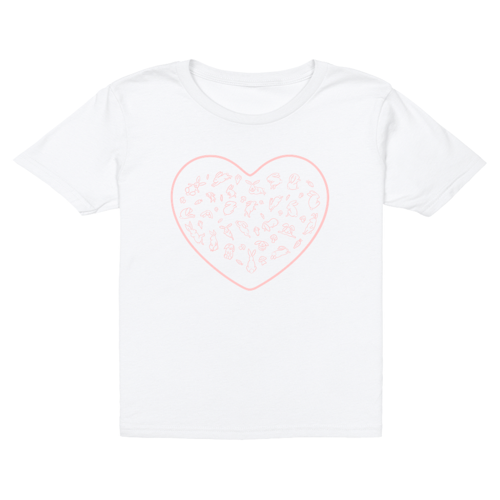 Heart Pink  Bunny Minimalist T-Shirt (Youth Sizes)