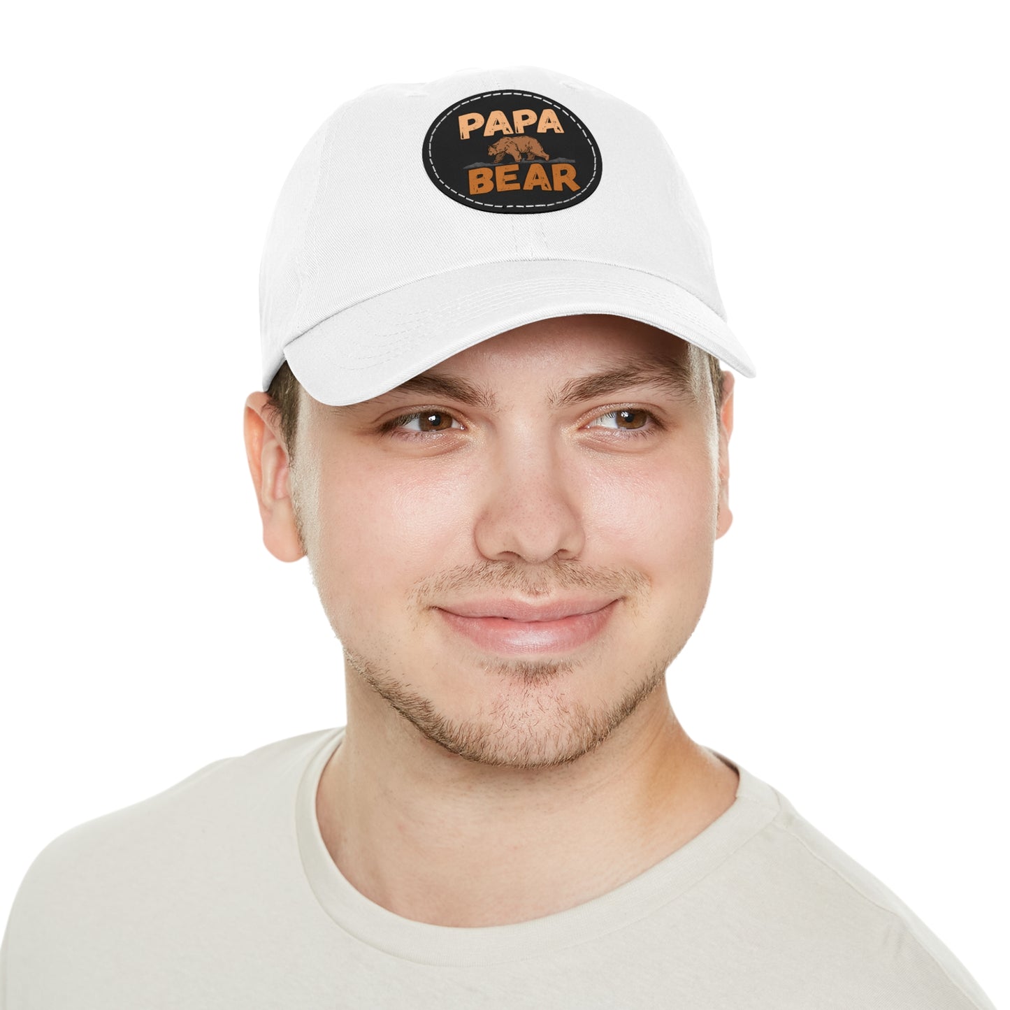 Papa Bear Dad Hat with Leather Patch