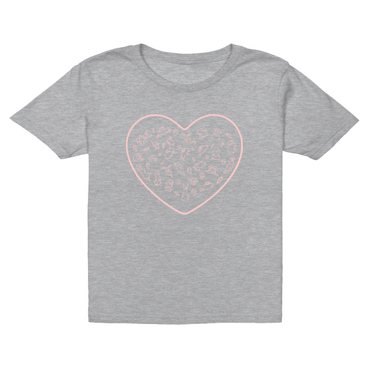 Heart Pink  Bunny Minimalist T-Shirt (Youth Sizes)