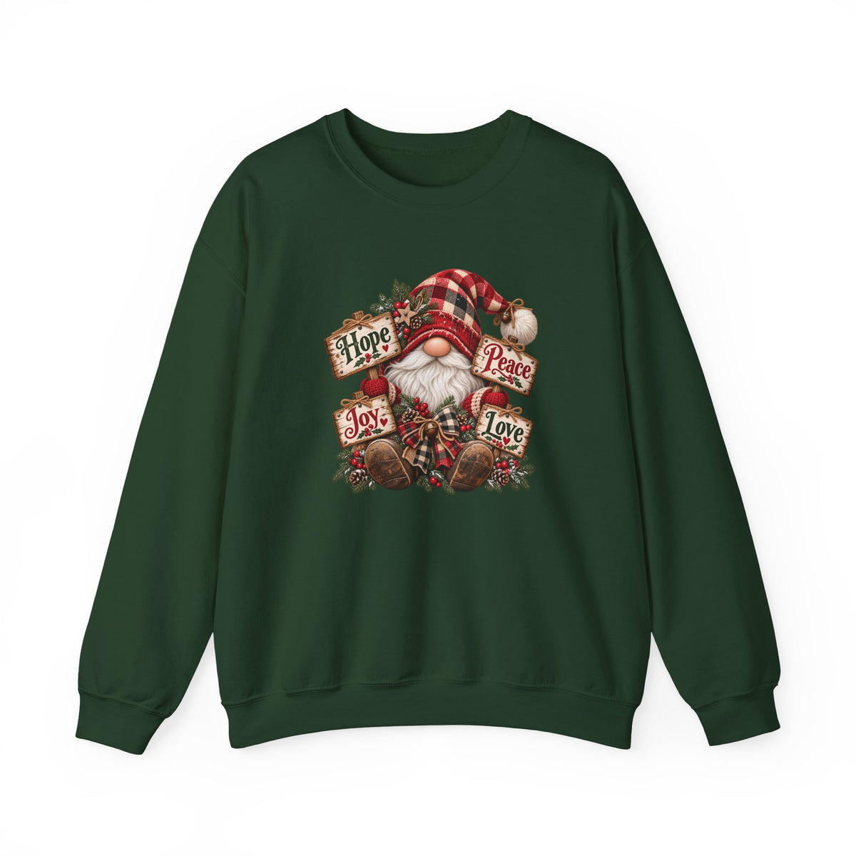 Hope, Peace, Joy & Love Christmas Gnome Sweatshirt