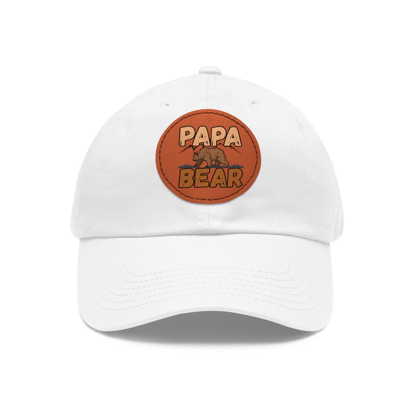 Papa Bear Dad Hat with Leather Patch