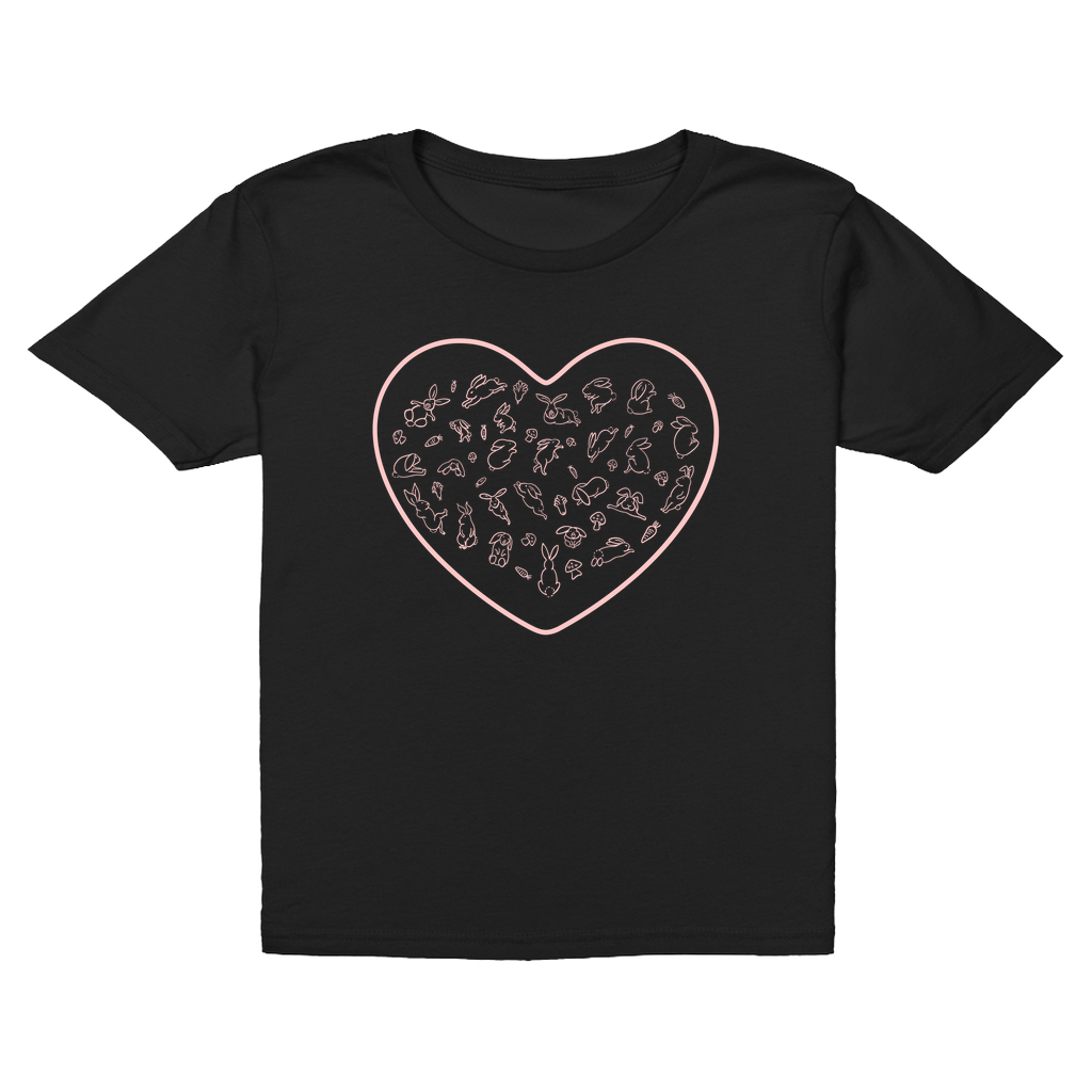Heart Pink  Bunny Minimalist T-Shirt (Youth Sizes)