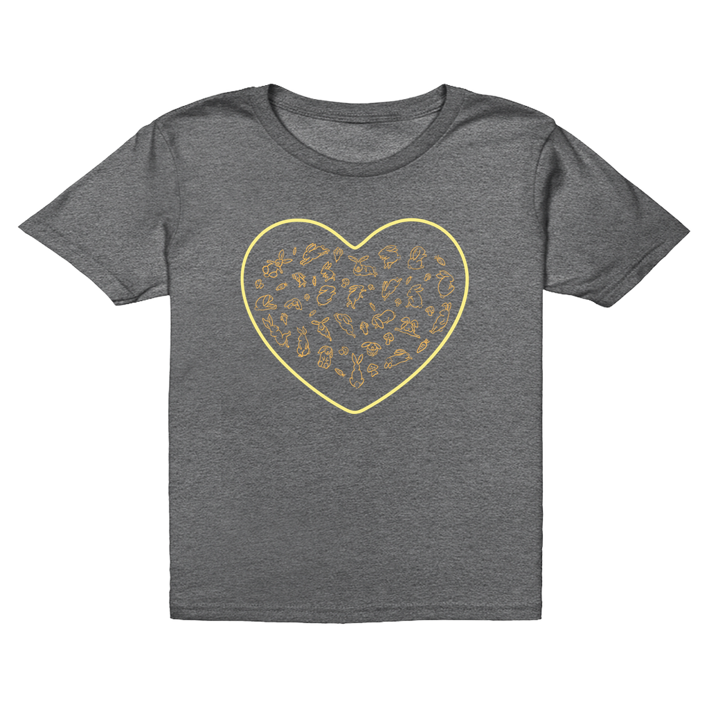 Heart Yellow Bunny Minimalist T-Shirt (Youth Size)