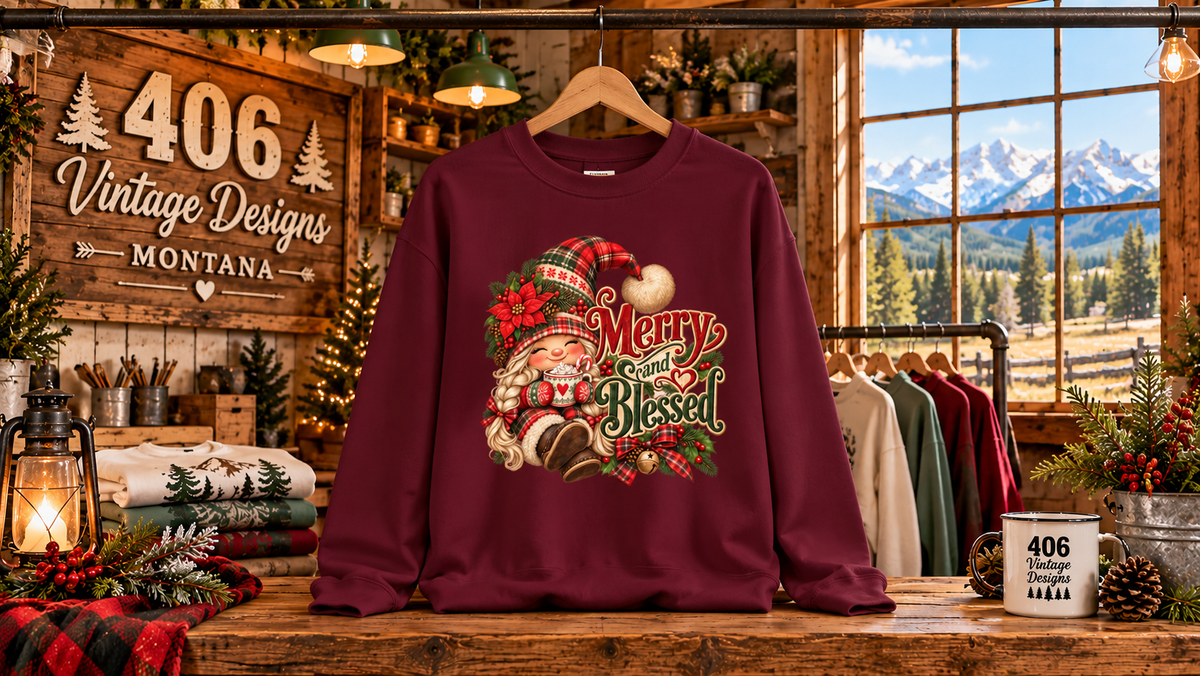 Merry and Blessed Christmas Gnome Sweatshirt