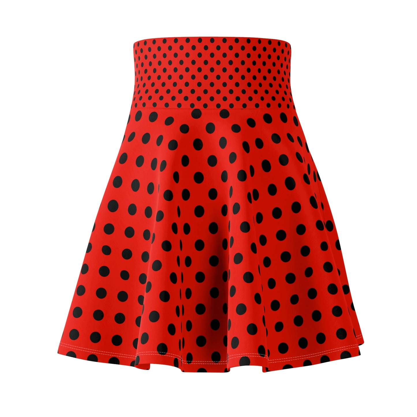 Scarlet Dots Women's Red and Black Polka Dot Skater Skirt