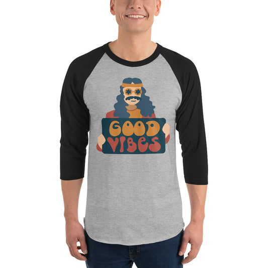 Hippie Retro Good Vibes  Raglan Shirt