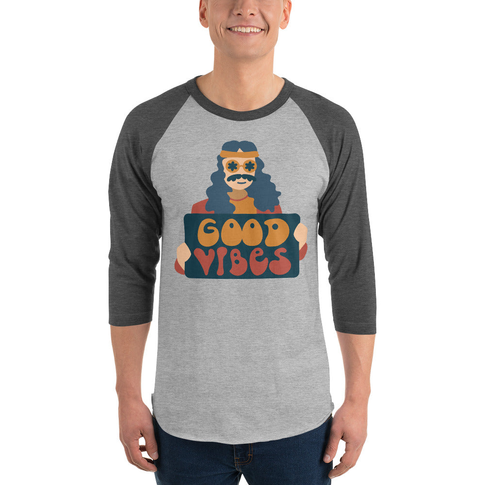 Hippie Retro Good Vibes  Raglan Shirt