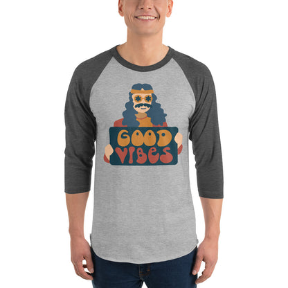 Hippie Retro Good Vibes  Raglan Shirt
